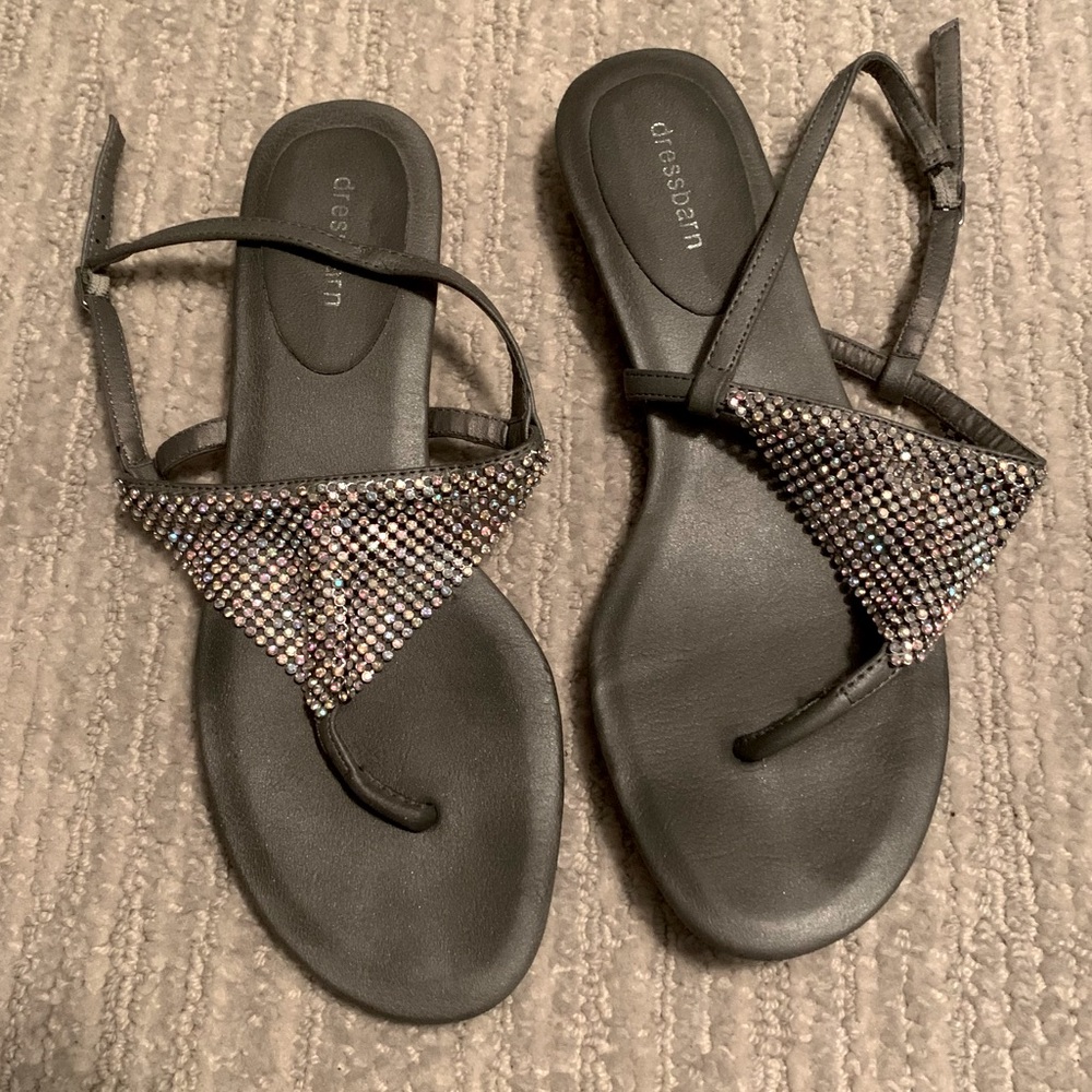 Like new Silver rhinestone sandals